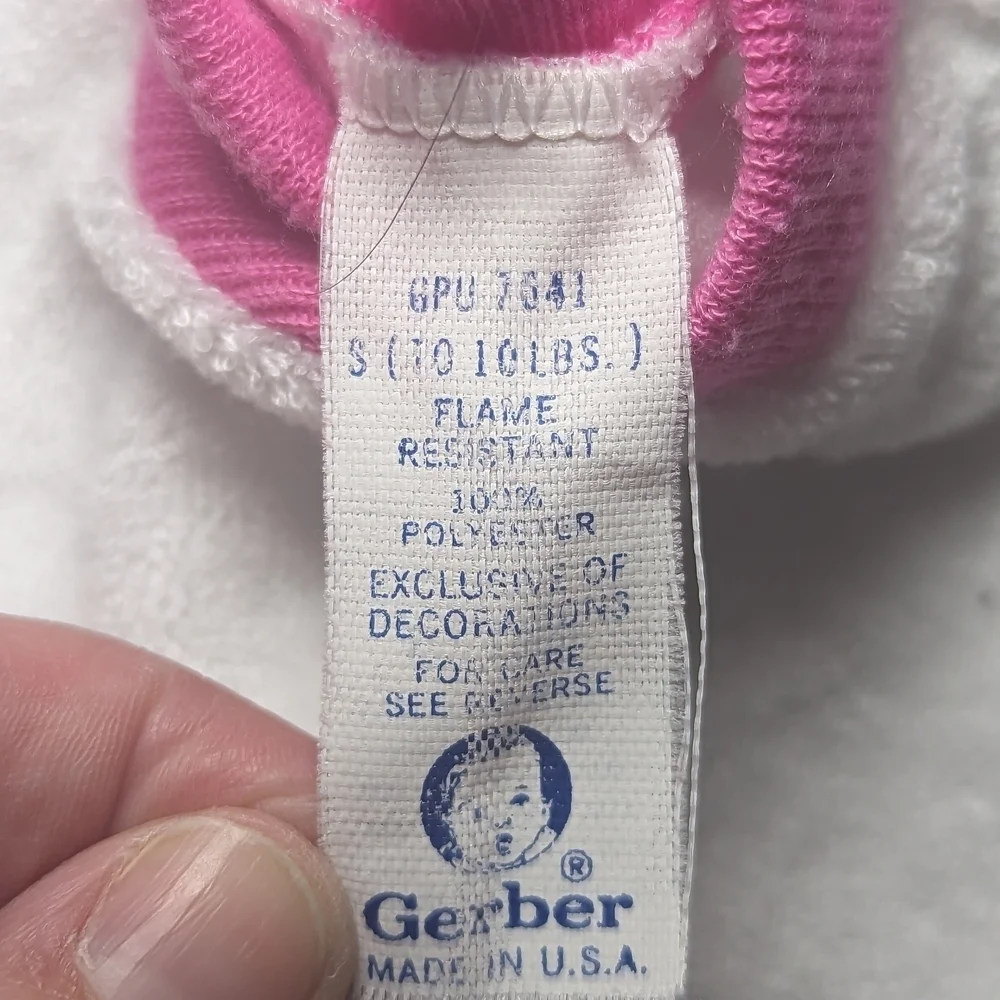 Gerber White and Pink Baby One Piece